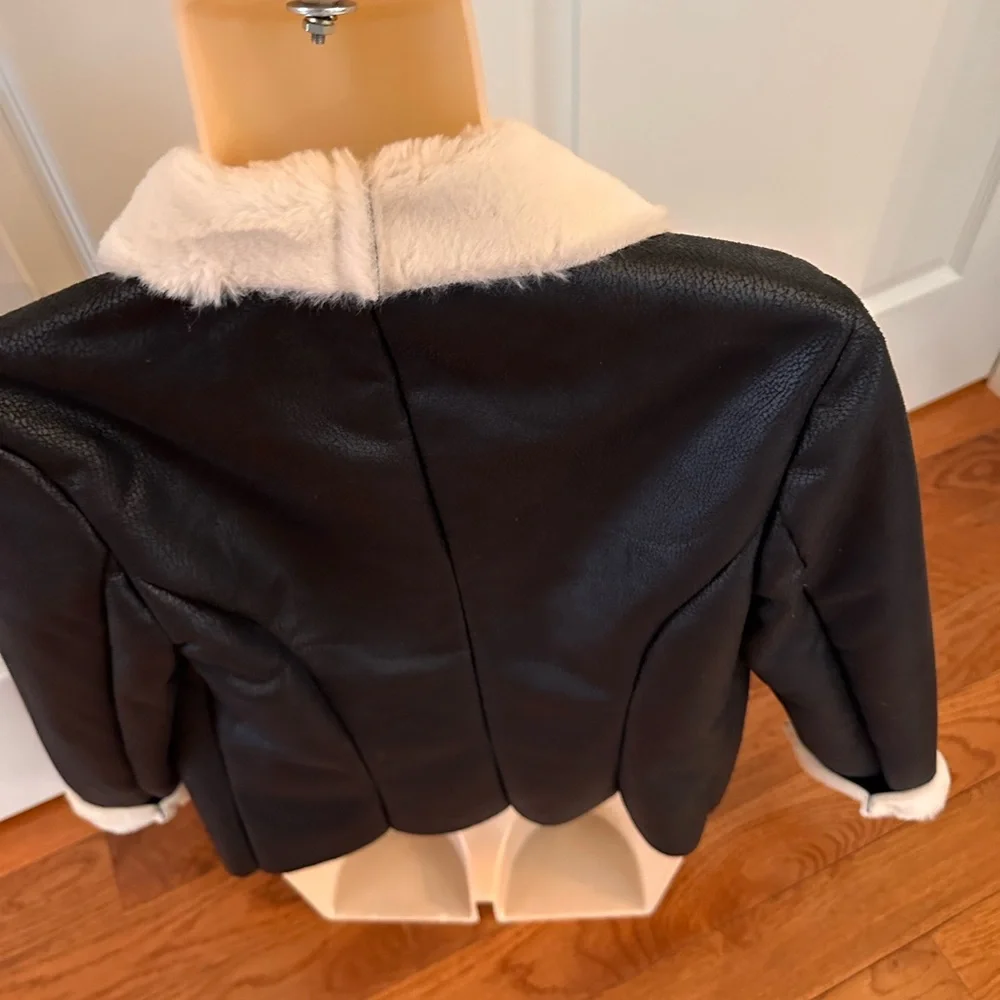 Gianni Bini faux fur and leather moto jacket‎